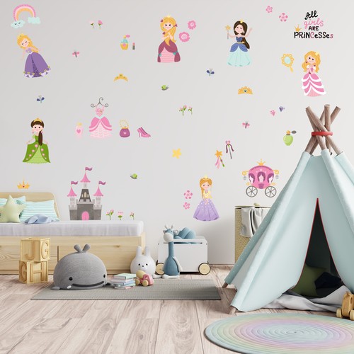 Prinzessin wandtattoo folie - prinzessin,