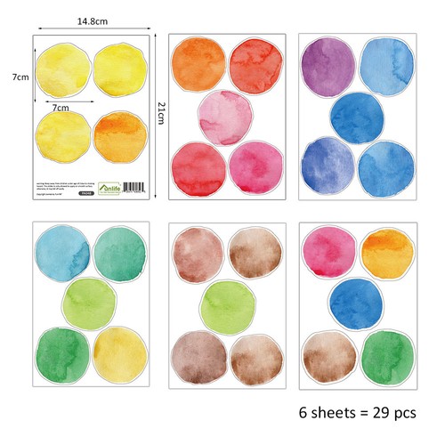 Aufkleber bunte punkte diy - aufkleber,