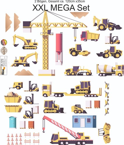 Wandtattoo baustelle fahrzeuge - wandtattoo,