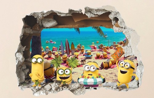 Minions xxl wandtattoo - minions, 3d
